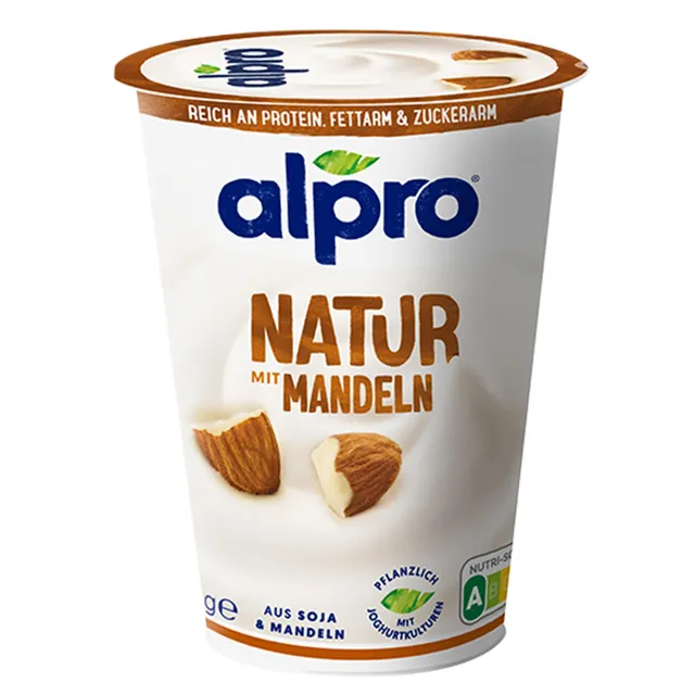 alpro-sojajoghurt-natur-mit-mandeln-vegan-400-g image 1