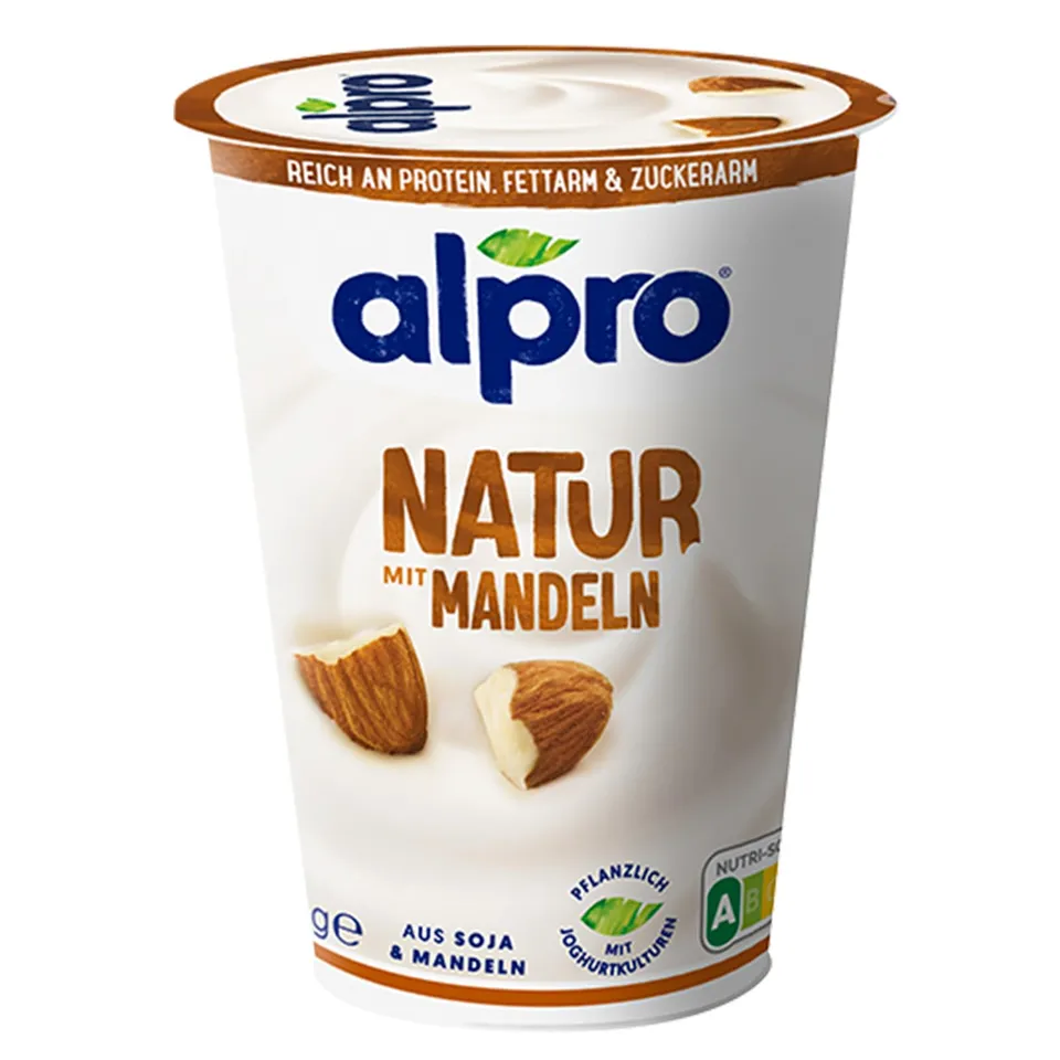 alpro-sojajoghurt-natur-mit-mandeln-vegan-400-g image 1