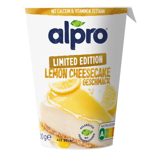 alpro-soja-joghurtalternative-lemon-cheesecake-joghurt-400g-laktosefrei image 1
