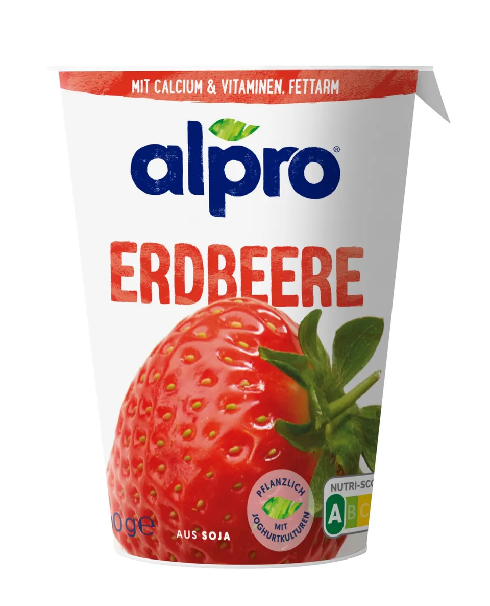 alpro-erdbeere-sojajoghurt-400g-vegan-mit-st-ckchen image 1