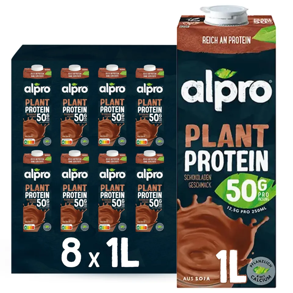 alpro-proteindrink-schokolade-sojadrink-8-x-1l-proteinreich-vegan image 1