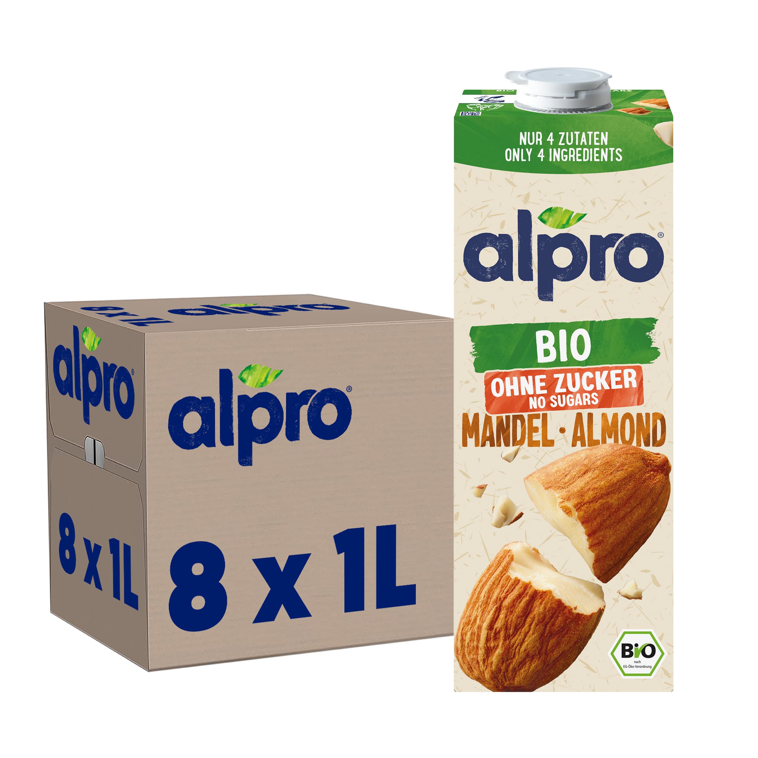 alpro-bio-mandeldrink-ohne-zucker-milch-8x1l-glutenfrei image 1