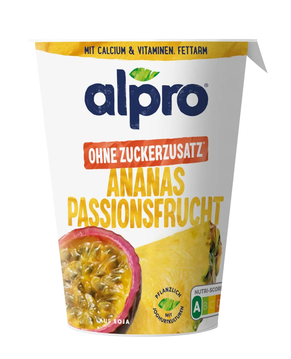 alpro-soja-joghurtalternative-ananas-passionsfrucht-ohne-zucker-400g image 1