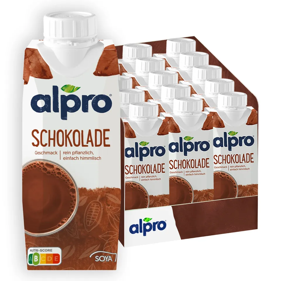 alpro-sojadrink-schokolade-pflanzlicher-drink-15x250-ml-vegan image 1