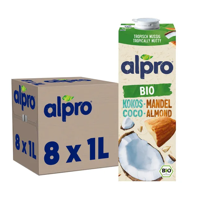 alpro-bio-kokos-mandeldrink-pflanzendrink-8x1l-ballast image 1
