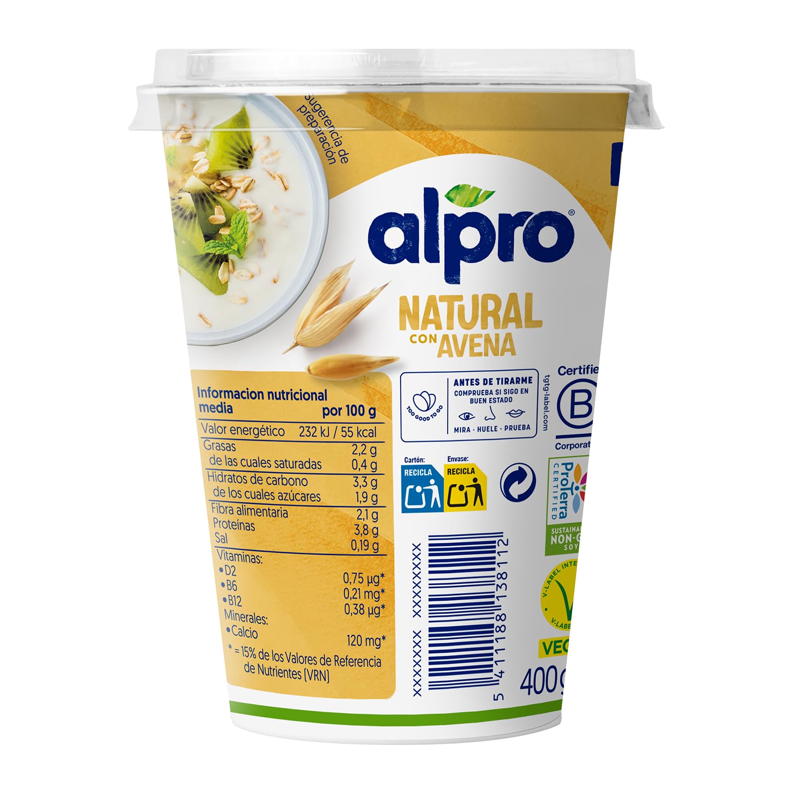 alpro-soja-joghurtalternative-natur-mit-hafer-400g-zuckerarm image 2