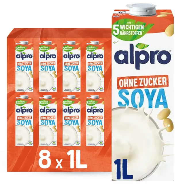 alpro-sojadrink-pflanzendrink-8-x-1l-proteinreich-mit-calcium image 1