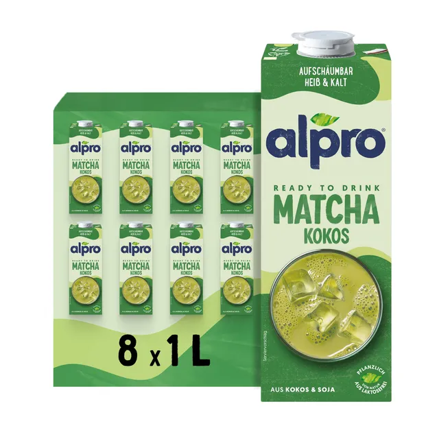 alpro-matcha-kokos-pflanzlicher-drink-8x1l-vegan image 1
